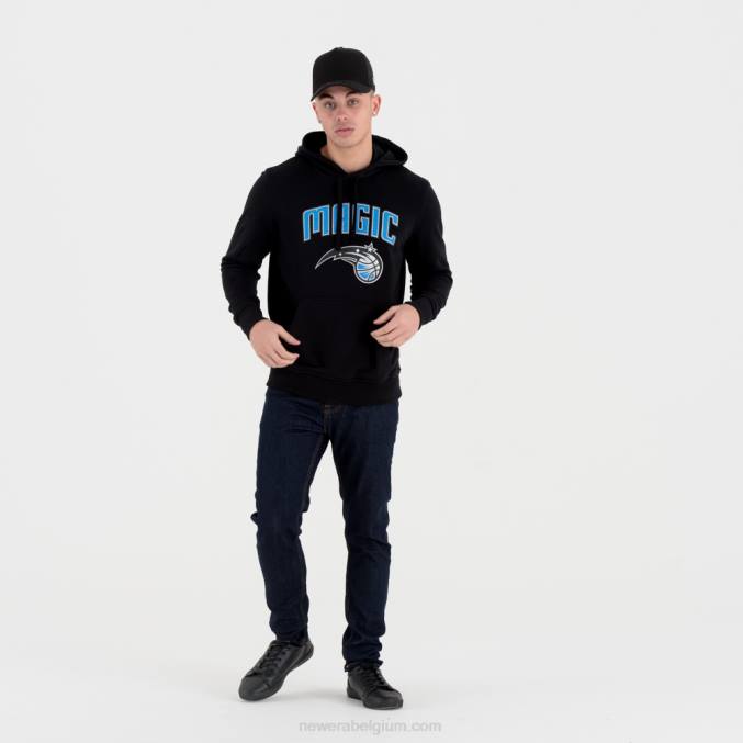 New Era zwarte hoodie met orlando magisch teamlogo BT242663