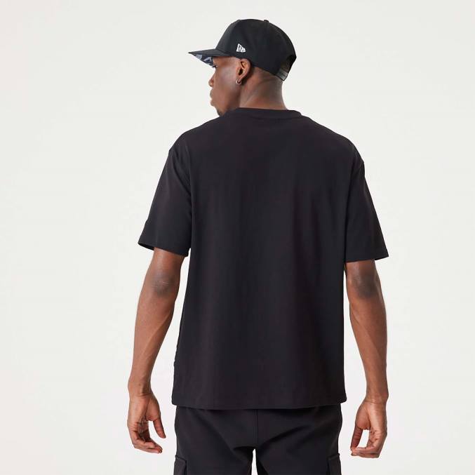 New Era Brooklyn Nets nba groot teamlogo zwart oversized T-shirt BT242955