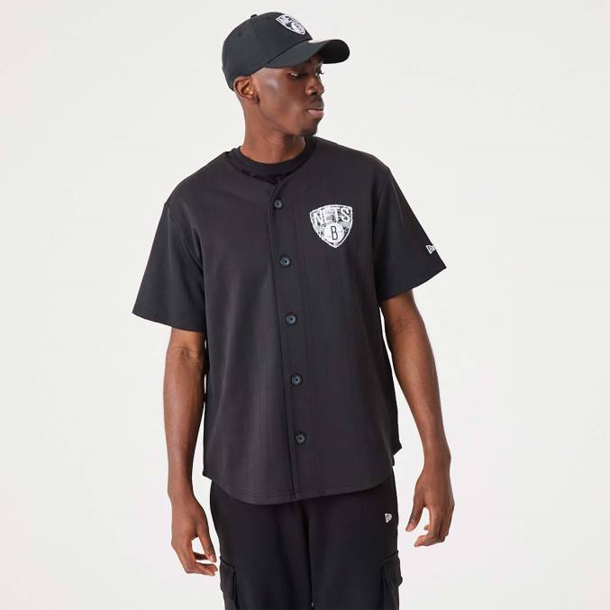 New Era Brooklyn Nets nba infill teamlogo zwarte jersey BT242928