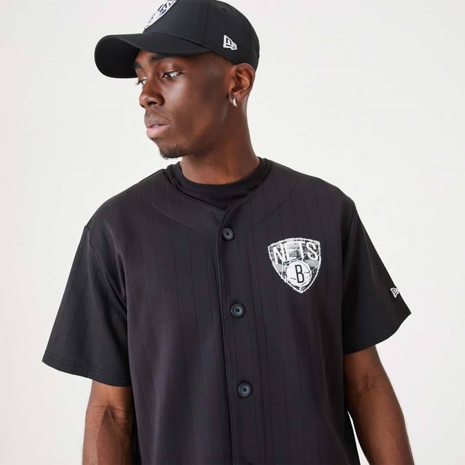 New Era Brooklyn Nets nba infill teamlogo zwarte jersey BT242928