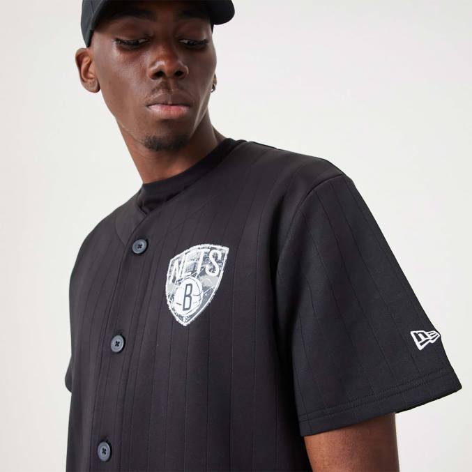 New Era Brooklyn Nets nba infill teamlogo zwarte jersey BT242928