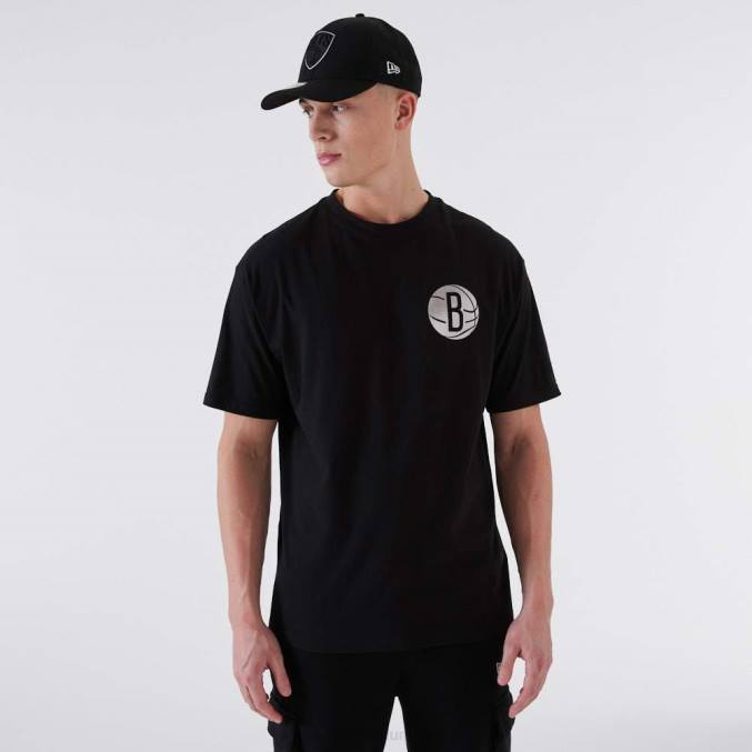 New Era Brooklyn Nets nba metallic zwart t-shirt BT243167