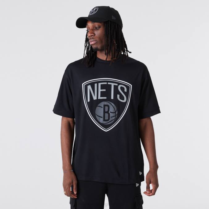 New Era Brooklyn Nets nba omtrek mesh zwart t-shirt BT243138