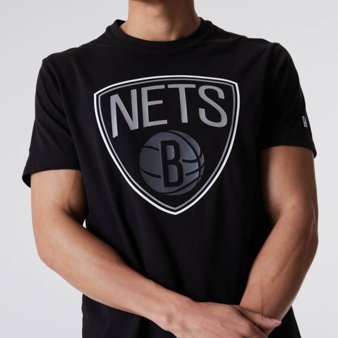 New Era Brooklyn Nets nba omtreklogo zwart t-shirt BT243124