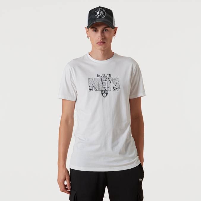 New Era Brooklyn Nets nba woordmerk wit t-shirt BT242978