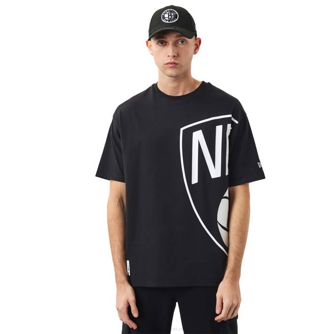New Era Brooklyn Nets nba zwart T-shirt met zijlogo BT243127