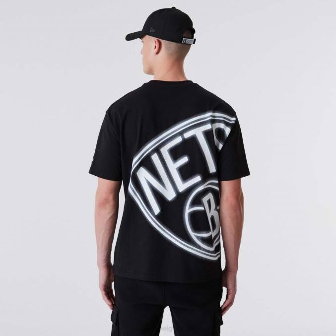 New Era Brooklyn Nets neon oversized zwart T-shirt BT243165
