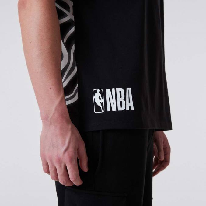 New Era Brooklyn Nets neon oversized zwart T-shirt BT243165