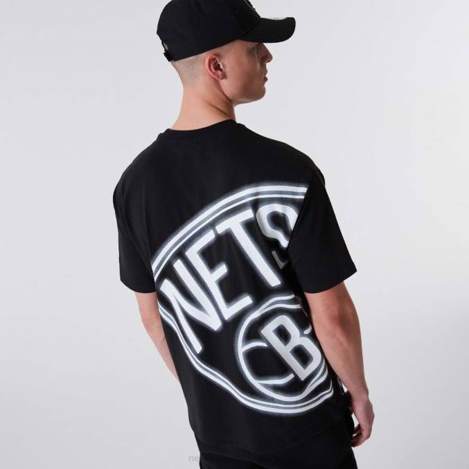 New Era Brooklyn Nets neon oversized zwart T-shirt BT243165