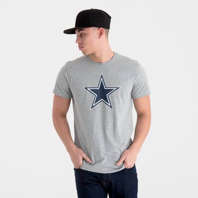 New Era Dallas cowboys team logo grijs t-shirt BT243022