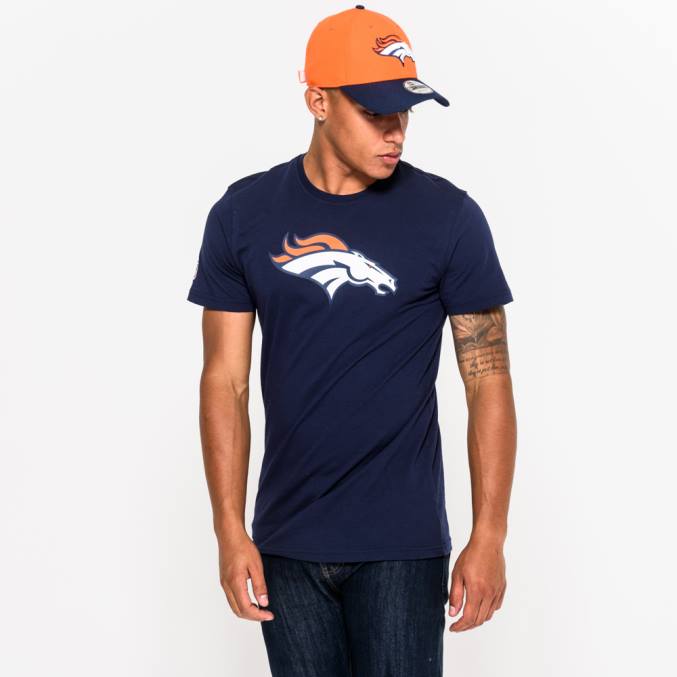 New Era Denver broncos teamlogo blauw t-shirt BT243036