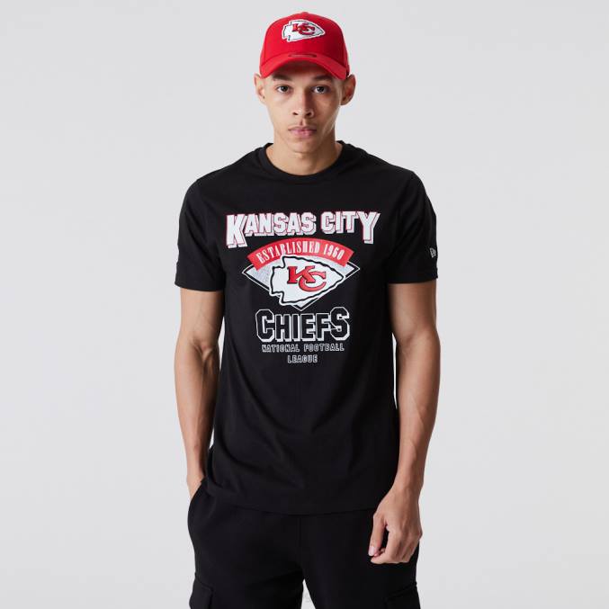 New Era Kansas city chiefs nfl team wordmark zwart t-shirt BT243029