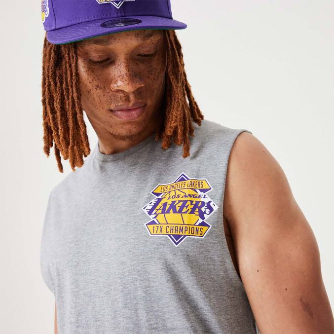 New Era La Lakers NBA Championship grijze tanktop BT243134
