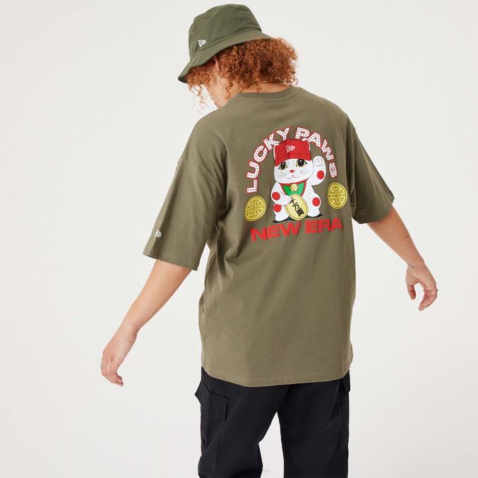 New Era Lucky Paws karakter medium groen oversized T-shirt BT242983