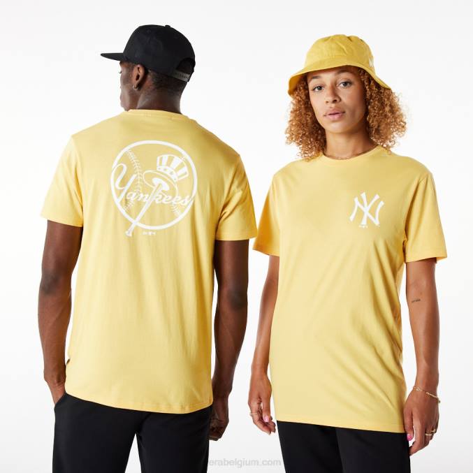 New Era New York Yankees League essentieel pastelgeel T-shirt BT243113