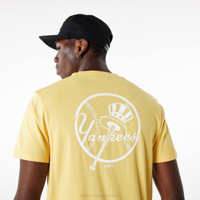 New Era New York Yankees League essentieel pastelgeel T-shirt BT243113