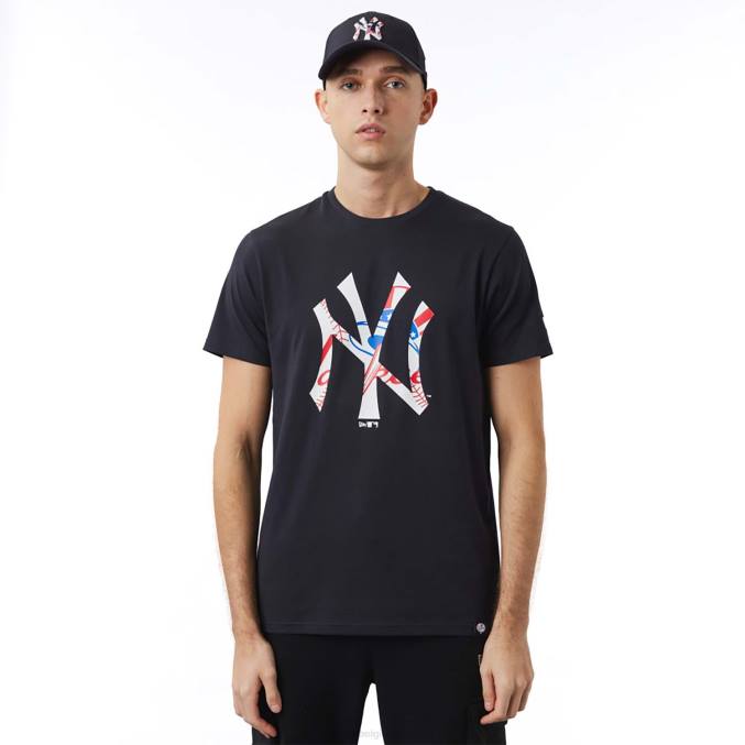 New Era New York Yankees T-shirt met dubbel logo in marineblauw BT243089