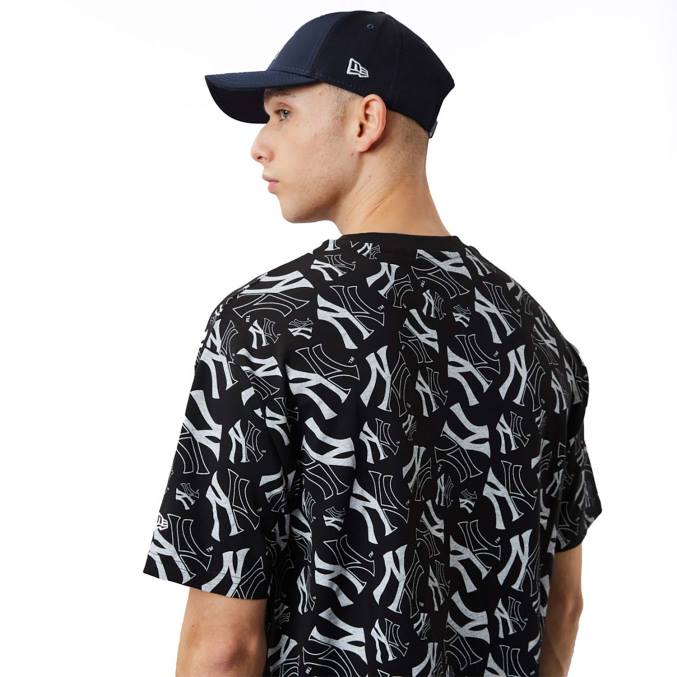 New Era New York Yankees logo print zwart oversized T-shirt BT243101