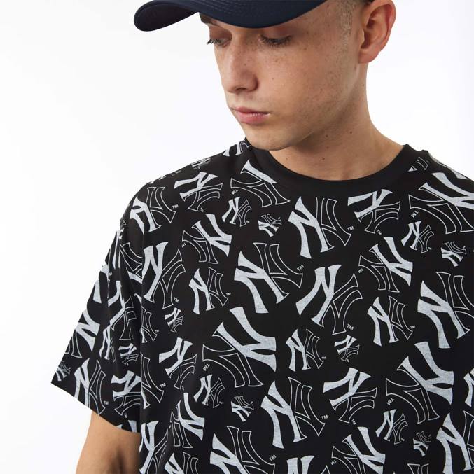 New Era New York Yankees logo print zwart oversized T-shirt BT243101