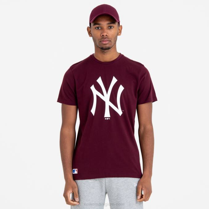 New Era New York Yankees mlb kastanjebruine t-shirt met teamlogo BT242926