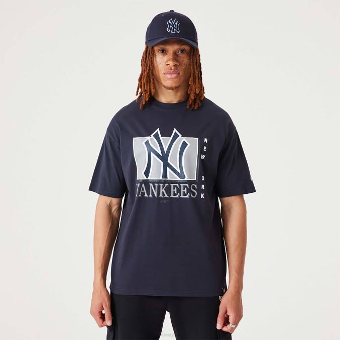 New Era New York Yankees mlb team woordmerk marineblauw oversized T-shirt BT243157