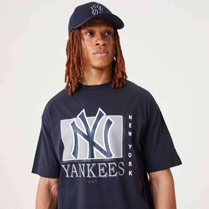 New Era New York Yankees mlb team woordmerk marineblauw oversized T-shirt BT243157