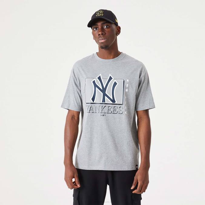 New Era New York Yankees mlb team wordmark grijs oversized t-shirt BT243143