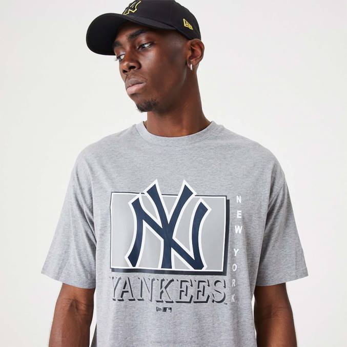 New Era New York Yankees mlb team wordmark grijs oversized t-shirt BT243143