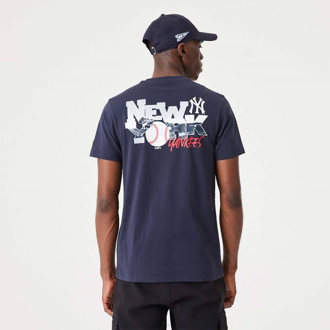 New Era New York Yankees mlb teamlogo grafisch marineblauw T-shirt BT243129
