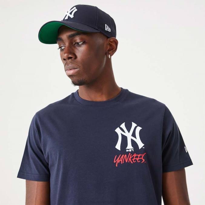 New Era New York Yankees mlb teamlogo grafisch marineblauw T-shirt BT243129
