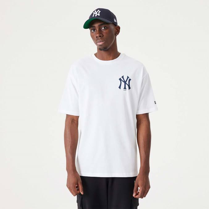 New Era New York Yankees mlb wit oversized T-shirt met print op de rug BT242880
