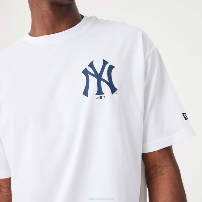 New Era New York Yankees mlb wit oversized T-shirt met print op de rug BT242880