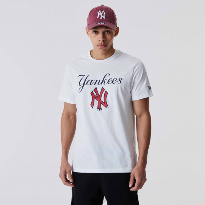 New Era New York Yankees script witte t-shirt BT243099