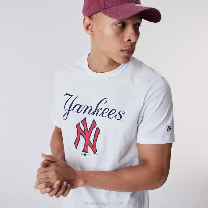 New Era New York Yankees script witte t-shirt BT243099