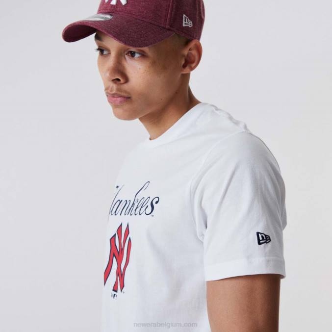 New Era New York Yankees script witte t-shirt BT243099