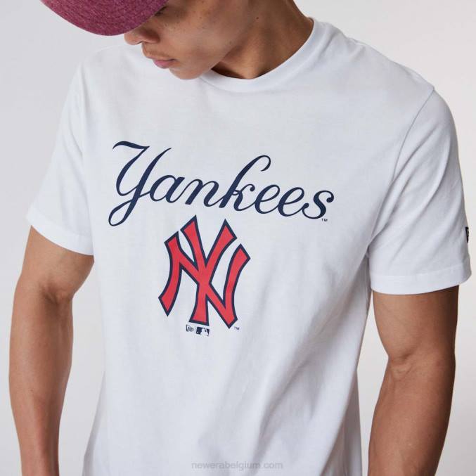 New Era New York Yankees script witte t-shirt BT243099