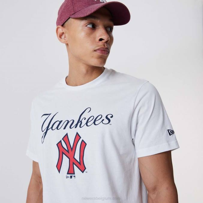 New Era New York Yankees script witte t-shirt BT243099