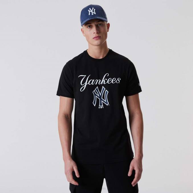 New Era New York Yankees script zwarte t-shirt BT243085
