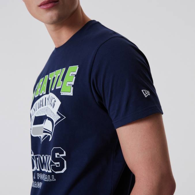 New Era Seattle Seahawks nfl team wordmark donkerblauw t-shirt BT243057