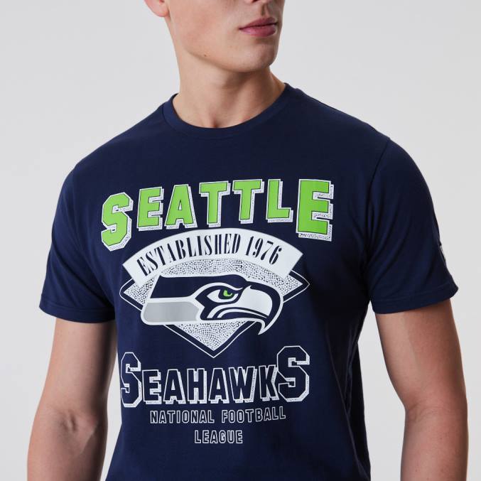 New Era Seattle Seahawks nfl team wordmark donkerblauw t-shirt BT243057