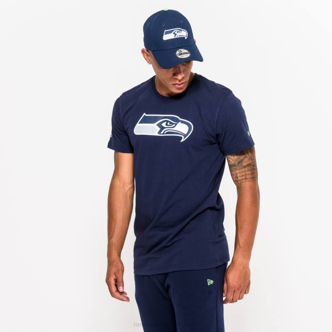 New Era Seattle Seahawks team logo blauw t-shirt BT243160