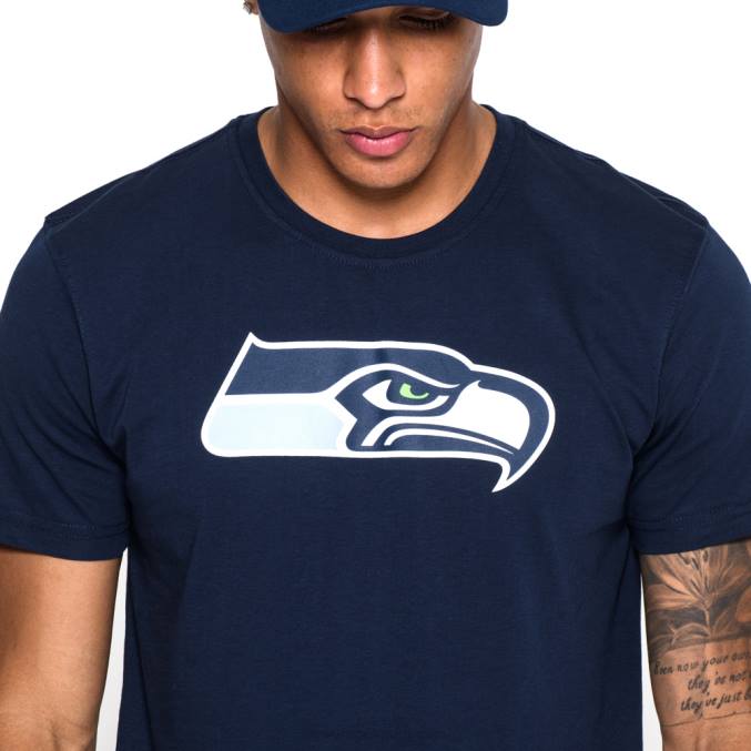 New Era Seattle Seahawks team logo blauw t-shirt BT243160