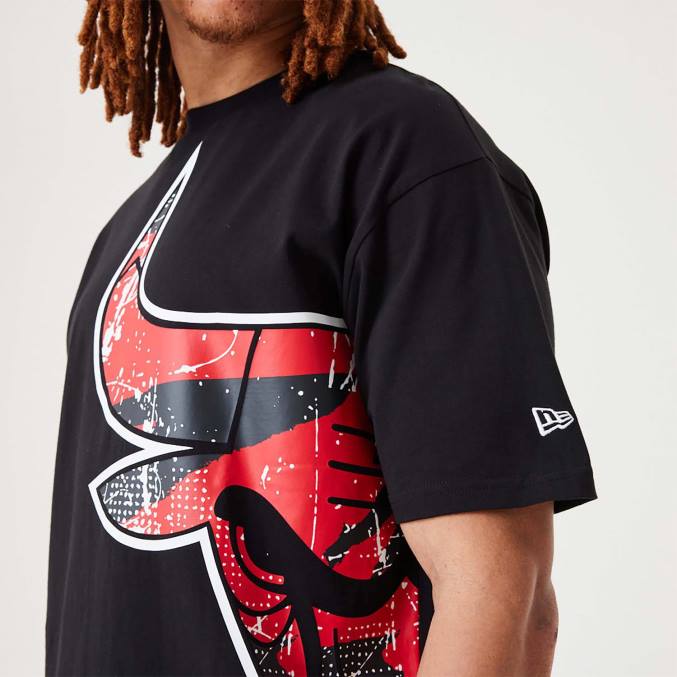 New Era chicago bulls nba groot teamlogo zwart oversized t-shirt BT242969