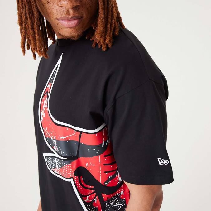 New Era chicago bulls nba groot teamlogo zwart oversized t-shirt BT242969