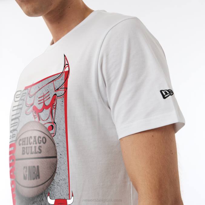 New Era chicago bulls nba hoepel grafisch wit t-shirt BT243116
