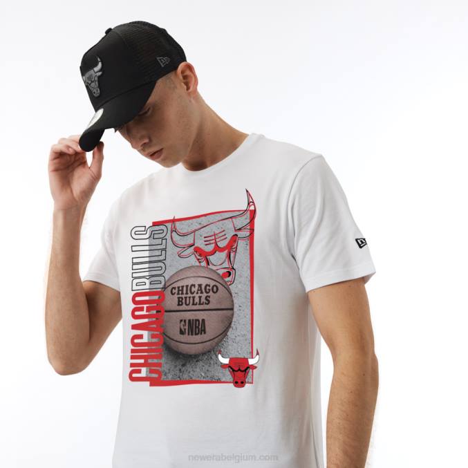 New Era chicago bulls nba hoepel grafisch wit t-shirt BT243116