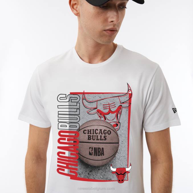 New Era chicago bulls nba hoepel grafisch wit t-shirt BT243116