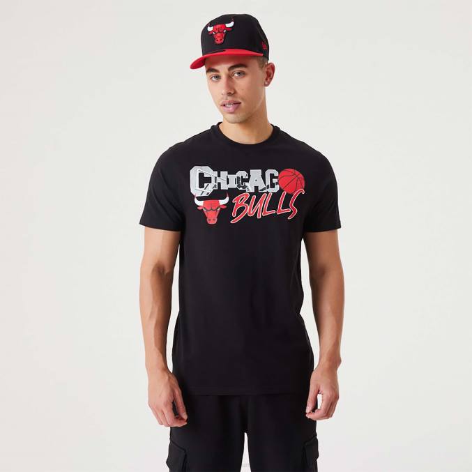 New Era chicago bulls nba infill grafisch zwart t-shirt BT242984