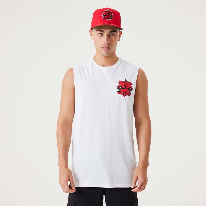 New Era chicago bulls nba kampioenschap witte tanktop BT243067
