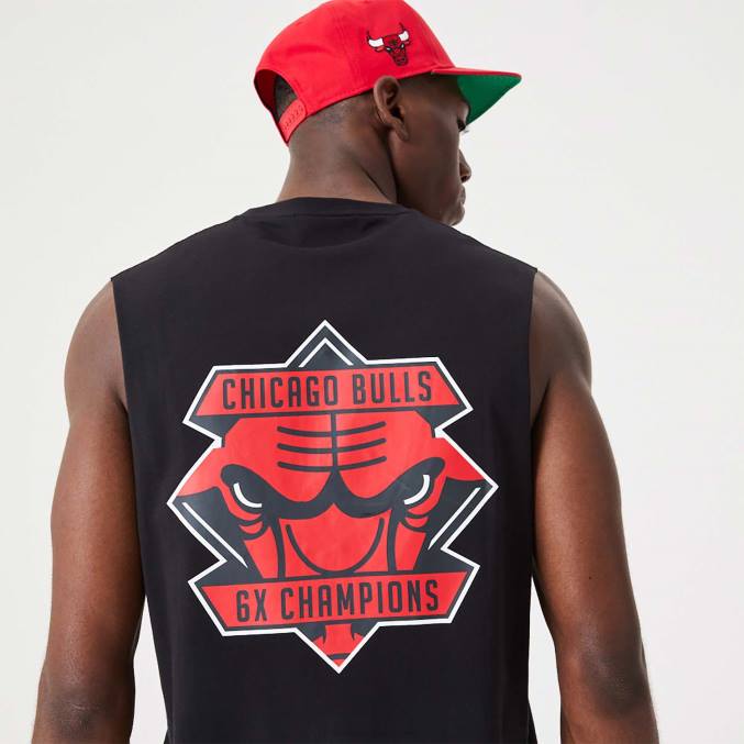 New Era chicago bulls nba kampioenschap zwarte tanktop BT242956